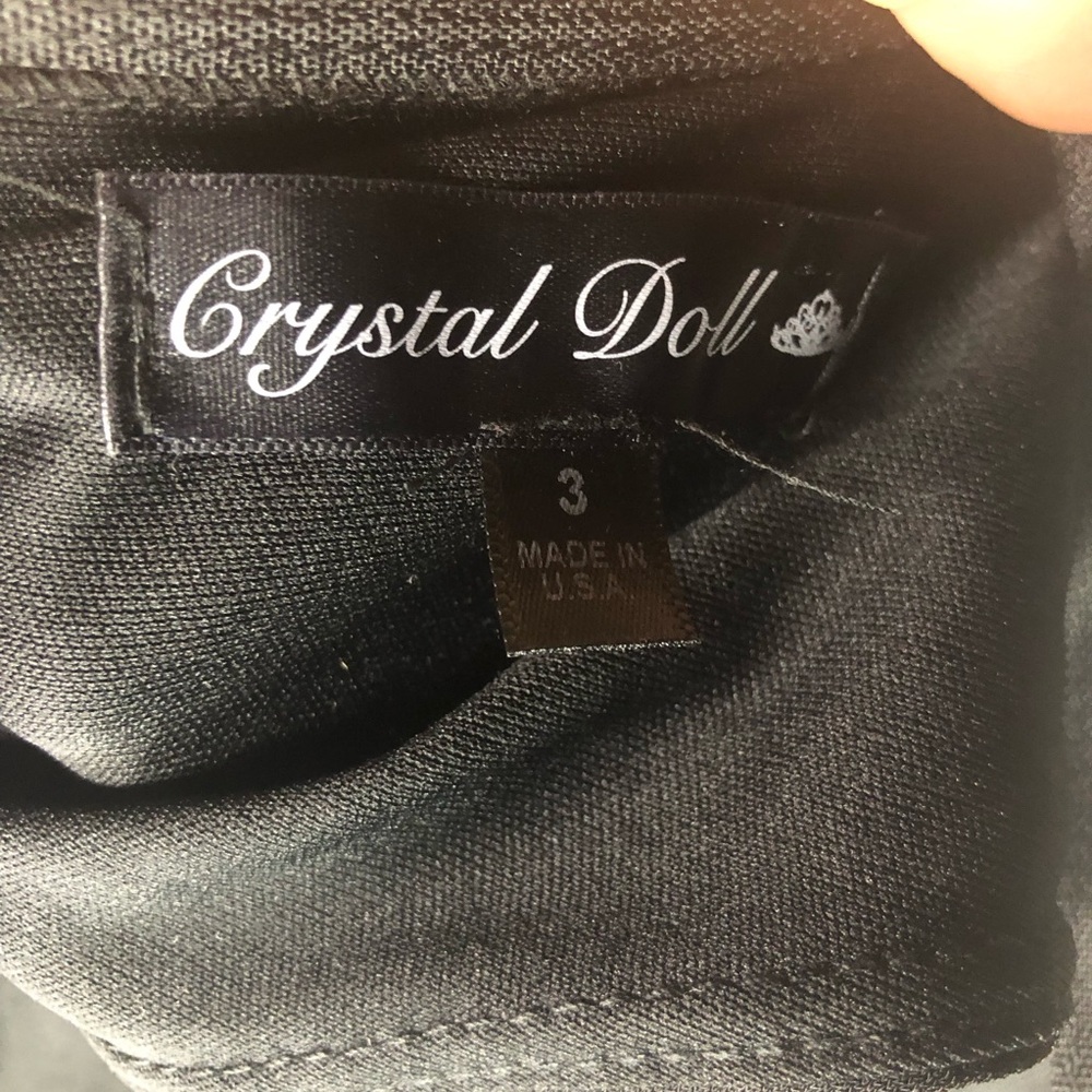 Crystal Doll Black Jeweled Halter Prom Al-line Dress Size Small 3 - Picture 2 of 13